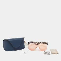 Pre Owned Loewe Orange/Black LW40034U Floral Mask Shield Sunglasses