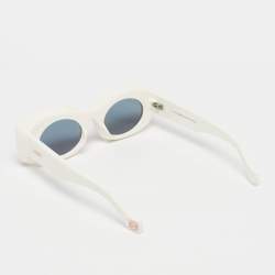 Pre Owned Loewe White/Red LW40033I Frame Rectangle Sunglasses