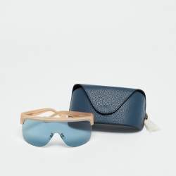 Pre Owned Loewe Blue/Beige LW40034U Mask Shield Sunglasses