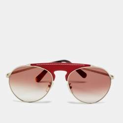 Pre Owned Loewe Red Gradient LW40005U Aviator Sunglasses
