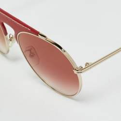 Pre Owned Loewe Red Gradient LW40005U Aviator Sunglasses