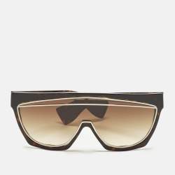 Pre Owned Loewe Brown LW40012I Tyra Masked Shield Sunglasses