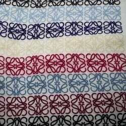 Pre Owned Loewe White Anagram Printed Wool Scarf