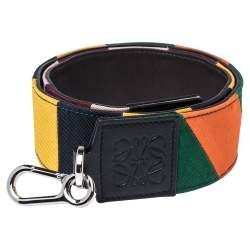 Pre Owned Loewe Multicolor Canvas and Leather Colorblock Bag Strap