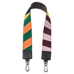 Pre Owned Loewe Multicolor Canvas and Leather Colorblock Bag Strap