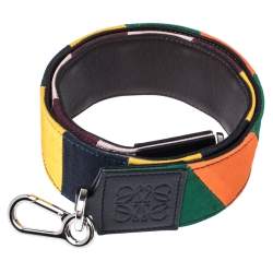 Pre Owned Loewe Multicolor Canvas and Leather Colorblock Bag Strap