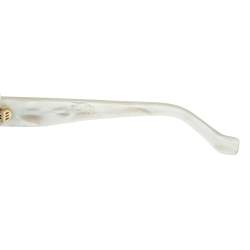 Pre Owned Loewe White Pearl /Light Blue LW40031 Round Sunglasses