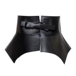 Pre Owned Loewe Black Leather Obi Waist Belt S