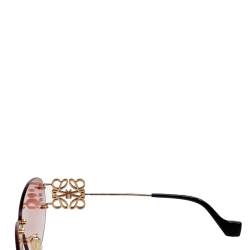 Pre Owned Loewe Gold Tone/ Pink Gardient LW40048U Rimless Sunglasses
