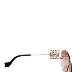 Pre Owned Loewe Gold Tone/ Pink Gardient LW40048U Rimless Sunglasses