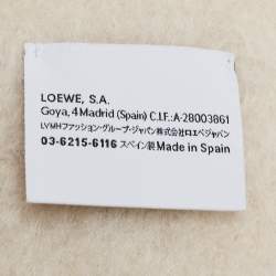 Pre Owned Loewe Cream Leather Trim Mohair & Wool Scarf