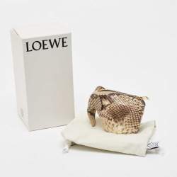 Loewe Beige Python and Leather Elephant Purse Bag Charm