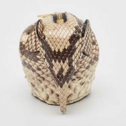 Loewe Beige Python and Leather Elephant Purse Bag Charm