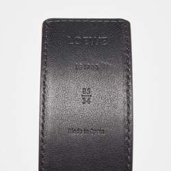 Pre Owned Loewe Black/Brown Leather Anagram Reversible Belt 85CM