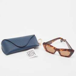 Pre Owned Loewe Brown Tortoise LW400361 Cat Eye Sunglasses