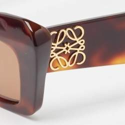 Pre Owned Loewe Brown Tortoise LW400361 Cat Eye Sunglasses