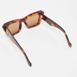 Pre Owned Loewe Brown Tortoise LW400361 Cat Eye Sunglasses