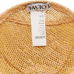 Pre Owned Loewe Beige Halo Woven Raffia Hat M
