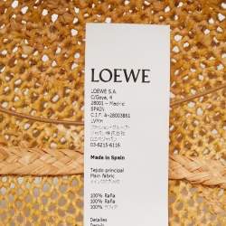 Pre Owned Loewe Beige Halo Woven Raffia Hat M