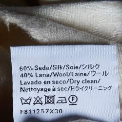 Loewe Cream Letters Jacquard Wool Blend Fringed Scarf
