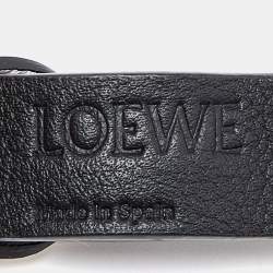 Pre Owned Loewe Black/White Leather Bag Strap