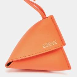 Pre Owned Loewe Orange Leather Puzzle Fold Charm