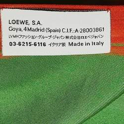 Loewe Green/Orange Printed Square Scarf 