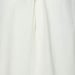 Pre Owned Loewe Off White Silk Embellished Sleeves Pleated Top M