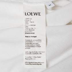 Pre Owned Loewe White Anagram Embroidered Cotton T-Shirt M