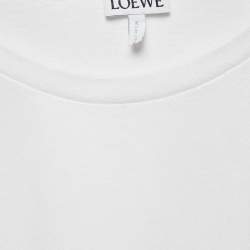 Pre Owned Loewe White Anagram Embroidered Cotton T-Shirt M