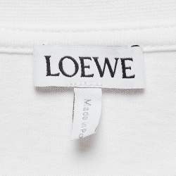 Pre Owned Loewe White Anagram Embroidered Cotton T-Shirt M