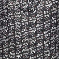 Pre Owned Loewe Navy Blue Printed Linen Collared T-shirt XS