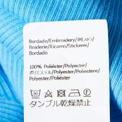 Pre Owned Loewe Blue Cotton Rib Knit Anagram Embroidered Tank Top L 