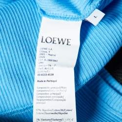 Pre Owned Loewe Blue Cotton Rib Knit Anagram Embroidered Tank Top L 
