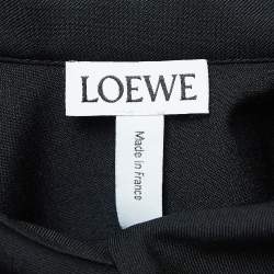 Pre Owned Loewe Black Gabardine Button Front Poncho Top S