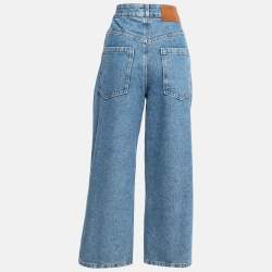 Pre Owned Loewe Blue Denim Anagram Baggy Jeans L Waist 30"