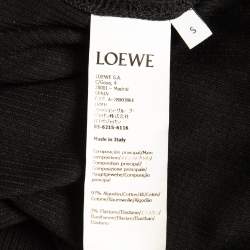 Loewe Black Rib Knit Anagram Fitted Midi Tank Dress S