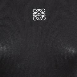 Loewe Black Rib Knit Anagram Fitted Midi Tank Dress S