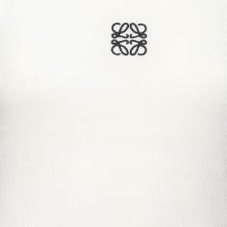 Pre Owned Loewe White Rib Knit Anagram Tank Top M