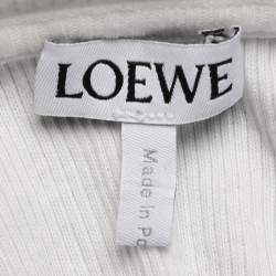Pre Owned Loewe White Rib Knit Anagram Tank Top M
