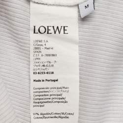 Pre Owned Loewe White Rib Knit Anagram Tank Top M