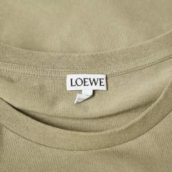 Pre Owned Loewe Green Anagram Logo Embroidered Cotton T-Shirt S