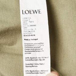 Pre Owned Loewe Green Anagram Logo Embroidered Cotton T-Shirt S