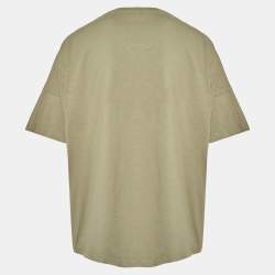 Pre Owned Loewe Green Anagram Logo Embroidered Cotton T-Shirt S