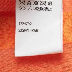 Pre Owned Loewe Orange Logo Jacquard Knit Long Sleeve Top S