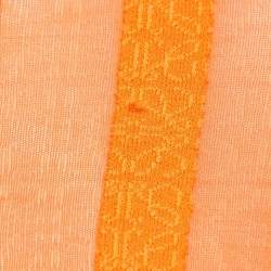 Pre Owned Loewe Orange Logo Jacquard Knit Long Sleeve Top S