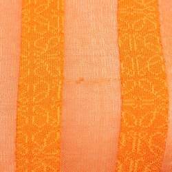 Pre Owned Loewe Orange Logo Jacquard Knit Long Sleeve Top S