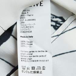 Loewe White Printed Smocked Sleeve Maxi Dress S