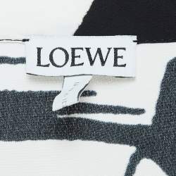 Loewe White Printed Smocked Sleeve Maxi Dress S
