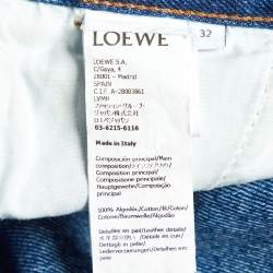 Pre Owned Loewe Blue Denim Anagram Detail Baggy Jeans XS